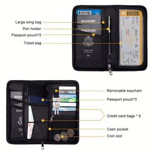OEM Portable Black Passport <b>Bag</b> with Zipper Fire and Water Resistant Customized for Storing <b>Documents</b> Money Coins Certificates - Product Image 4