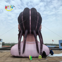 Accessoires de scène géants Modèle africain gonflable Fille gonflable Tête de mascotte féminine