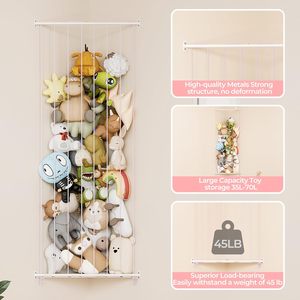 Angolo imbalsamato porta animali per lo stoccaggio di giocattoli di grandi dimensioni Organizer animale appeso bambini organizzatori di giocattoli per la conservazione di peluche - Product Image 4