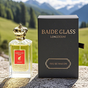 Factory New Irregular Perfume Spray <b>Bottle</b> Empty Clear Flat Pump Crimp 100ml Glass Square Perfume <b>Bottle</b> with Gift Box - Product Image 5