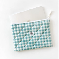 Pochette d'ordinateur brodée à motifs floraux matelassés personnalisée pour ordinateur portable Sac pour ordinateur portable à fermeture éclair