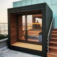 Sauna finlandesa de lujo para exteriores de madera de cedro para 4 personas y 2 personas con función personal de vapor húmedo