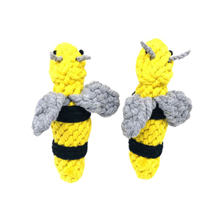 Hoge Kwaliteit Bijenvormige Langdurige Hond Kauw Speelgoed Bijtbestendige Kies Met Katoenen Touw Gebreid Voor Het Reinigen Van Tanden - Product Image 2