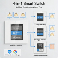 Interrupteur mural intelligent pour rideaux, écran tactile LCD L8 de haute qualité, Tuya Wifi Zigbee 1/2/3 voies, compatible avec Smart Life, Alexa, Google