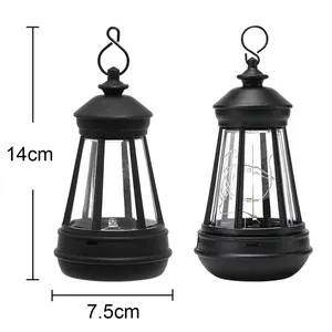 Lámpara Solar Retro, Luces de Paisaje Blanco Cálido, <span class=keywords><strong>Velas</strong></span> Impermeables <span class=keywords><strong>para</strong></span> Exteriores, Faroles, Jardín, Decoración de Patio, Portátil - Product Image 1