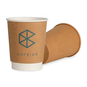 Custom Biodegradable Disposable Beverage Coffee Paper Cups 8oz 12oz 16oz 20oz Drink Cup