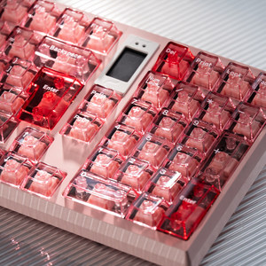 คีย์บอร์ดโปร่งใสสีชมพูเชอร์รี่โปรไฟล์ปุ่มพิมพ์ UV สำหรับเกม MX SWITCH 61/64/68/104คีย์บอร์ดเชิงกล - Product Image 3