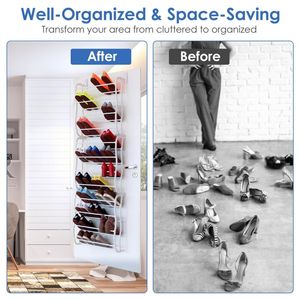 Over <strong>the</strong> Door <strong>Shoe</strong> <strong>Rack</strong> 12 Layers <strong>Wall</strong> Hanging Closet <strong>Shoe</strong> Organizer Storage Stand for Door Hanging Boots Storage - Product Image 5