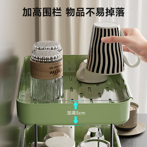 Uforu Double Tier Storage Rack <b>Large</b> Capacity Drain <b>Tray</b> For Kitchen Utensils - Product Image 4