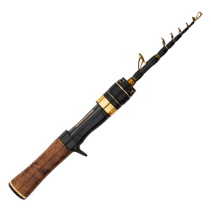 Canne à pêche télescopique 5ft 5'6 UL Power Fast Action 2-10g 2-8lb, pointe en titane, poignée en bois de camphre, guides Fuji, spinning et casting - Product Image 1