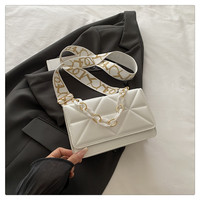 Sac à bandoulière pour femme, style mode, blanc, texture matelassée, chaîne dorée, sac de créateur, sacs personnalisés, sacs féminins