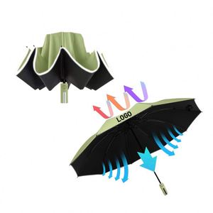 Automatic Led Light Custom Three Folding Reverse Uv Protection Rain Umbrella With Logo - Product Image 3