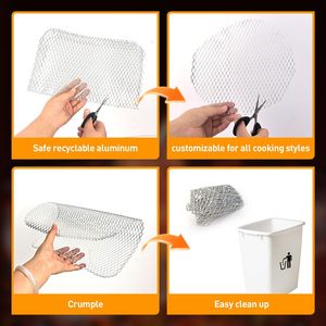 Disposable <b>Grill</b> Topper 16x12 Inch <b>Grill</b> <b>Mesh</b> Mat Disposable Pans Non-Stick BBQ Aluminum Mats <b>for</b> Outdoor <b>Grills</b> - Product Image 6
