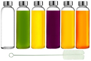 10oz và 18oz nước giải khát đóng gói Cold brew Cà Phê chai thủy tinh <span class=keywords><strong>Flask</strong></span> chai thủy tinh với nắp cho uống nước ép trái cây hoặc rượu vang - Product Image 5