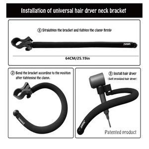 Sèche-cheveux multifonctionnel pour animaux de compagnie avec support de suspension pour le cou, accessoire de toilettage résistant à la chaleur pour chiens - Product Image 6
