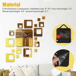 3D moderne auto-adhésif acrylique miroir <span class=keywords><strong>horloge</strong></span> murale bricolage autocollant <span class=keywords><strong>horloge</strong></span> pour la décoration de la maison - Product Image 5