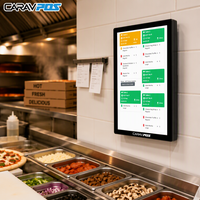 Système de point de vente en gros avec écran de cuisine KDS 21,5 et 15,6 pouces, étanche, résistant à l'huile, écran tactile, support VESA mural pour pizzeria