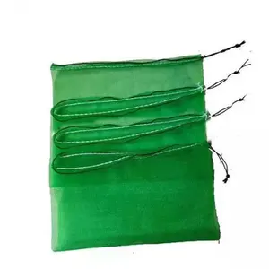 80x100cm High Quality Green HDPE Date Mesh Bag For Protecting Date Fruit With Black Drawstrings Customized Palm Date Mesh Bag