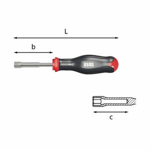 Tournevis hexagonal Usag 12 mm 250 mm de qualité industrielle avec poignée rouge pour une utilisation de précision - Product Image 1