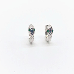 Snake-Shaped <b>Cuff</b> <b>Earrings</b> Zinc Alloy Micro Insert Emerald Eyes Small Animal Design Fashion Jewelry - Product Image 5