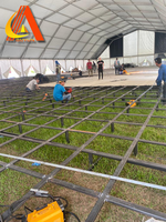 Structure de scène de concert en plein air personnalisable, design populaire, cadre en aluminium, plateforme de scène facile à assembler et portable
