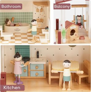 <span class=keywords><strong>Casa</strong></span> de Muñecas de Madera para Niñas, <span class=keywords><strong>Casa</strong></span> de Muñecas Realista, <span class=keywords><strong>Casa</strong></span> de Muñecas de Ensueño para Jugar a las Casitas, Regalo Creativo Ideal para Mayores de 3 Años - Product Image 3
