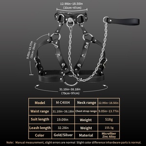 Conjunto de Bondage de Cuero Gótico BDSM para Mujer con Opciones de Collar con Tachuelas/Sin Collar, Cinturón de Restricción Sexy, Kit Fetiche Estilo Punk - Product Image 6
