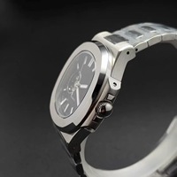 Orologio Automatico da Uomo 41mm, Quadrante Scheletrato Nero, Acciaio Inossidabile Argento, Vetro Zaffiro, Compatibile con Movimento NH38, MOQ 1