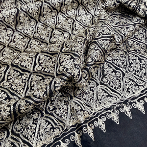 Elegant Machine Embroidered <b>Scarves</b> Stoles Traditional Floral Fashion Accessory Private Label Factory Wholesale Supply - Product Image 6