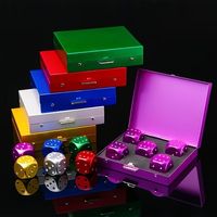 Ensemble de 5 dés métalliques personnalisés de haute qualité et durables avec étui, finition dorée brillante, pour jeux de société, TRPG, jeux de table, RPG