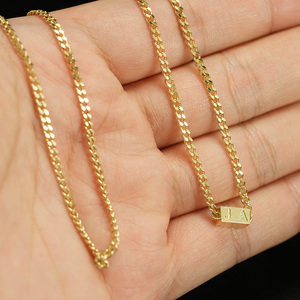 Goldleafgem Wholesale 9K/14K/18K Solid Yellow Gold Hip Hop Cuban Link Chain 2MM 4MM 6MM Necklace Pendant Personalized Party <b>Gift</b> - Product Image 2