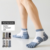 Chaussettes athlétiques tricotées à cinq doigts pour adultes, antidérapantes, respirantes, écologiques, pour le sport en intérieur et la course, avec bordure renforcée au bas du pied