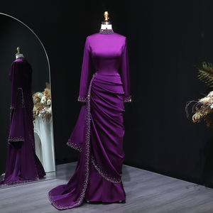 Sharon Said SF202 Modernes, natürliches, paillettenbesetztes, elegantes, lila Meerjungfrauenkleid mit schulterfreiem Schnitt, bodenlang und Schleppe für Abschlussball und Abendveranstaltungen - Product Image 2