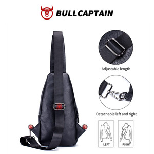 Bolso de Pecho de Cuero Genuino BULLCAPTAIN para Hombre, Bolso Bandolera Cruzado de un Solo Hombro, Bolso Mensajero Casual de Piel de Vaca - Product Image 4