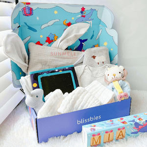 Cesto de bebé personalizado ropa caja de regalo conjunto recién <span class=keywords><strong>nacido</strong></span> cesta cajas de cartón corrugado de correo - Product Image 5