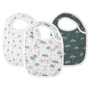 Khăn Yếm Em Bé 100% <span class=keywords><strong>Cotton</strong></span> Muslin In Hình Kháng Khuẩn, Khóa Bấm, Dành Cho Unisex 0-36 Tháng, Mềm Mại, Thấm Hút, Bộ Khăn Yếm Cho Bé Ăn, Chống Nước Dãi - Product Image 2