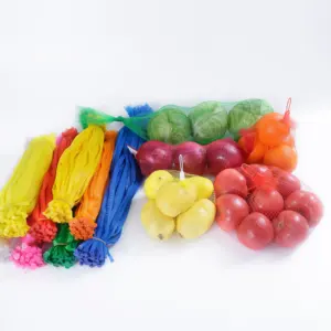 Wholesale Plastic Extruded Mesh Net Bags in Roll Fruit Knitted Tubular Packaging Mesh Net
