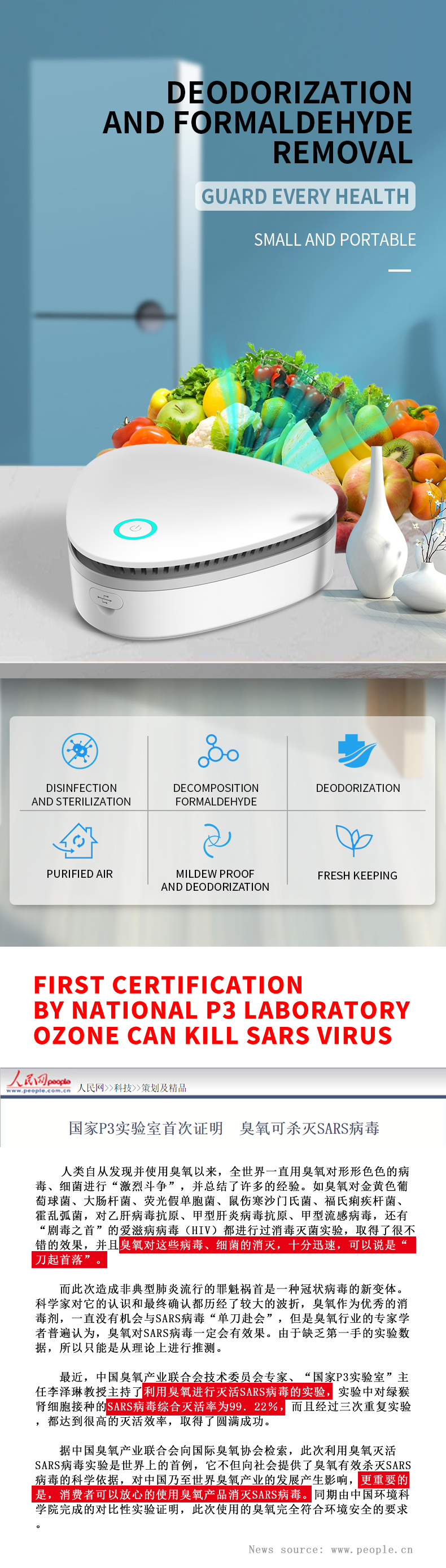 Car Ozono Airpro Fresh  Negative Ion Generator Deodorant Ozonizer Deodorization Sterilizing Ozone Air Cleaner Ionizer Sterilizer