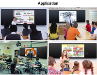 Tableau interactif 65 pouces en promotion pour l'école et le bureau, écran tactile infrarouge multimédia 4K