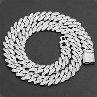 Collier chaîne cubaine en or plaqué 14K 18K avec diamants et moissanite, style hip-hop, pour unisexe, occasion de fête