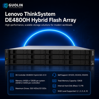 Lenovo ThinkSystem DE4800H 2U12 LFF, Sistema de Almacenamiento SAN Empresarial, Controlador Híbrido Flash Array Dual Activo