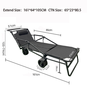 Carrito de <span class=keywords><strong>Playa</strong></span> Plegable Versátil de Nueva Llegada al por Mayor de Fábrica, Carrito de Picnic con Silla Reclinable Convertible - Product Image 4
