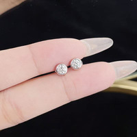 Boucles d'oreilles clous en platine Pt950 avec diamants de laboratoire, boucles d'oreilles tendance pour femme