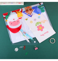 Pochette à documents en PVC à thème de Noël, dossier à bouton-pression imprimé festif pour le rangement des papiers