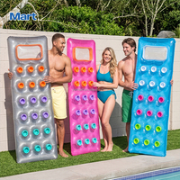 Matelas de piscine gonflable à bulles Mart 3 couleurs, transat flottant avec fenêtre transparente pour adultes, piscine, plage