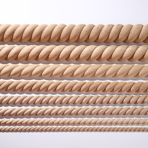 Moulures de meubles en bois sculptées CNC de style moderne, moulures en bois massif en forme de corde - Product Image 3