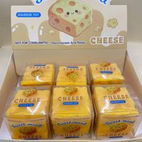 Jouet anti-stress ASMR en forme de cube de fromage à son bruit craquant, bloc de construction souple, jouet sensoriel à presser, nouveauté pour enfants, vente en gros