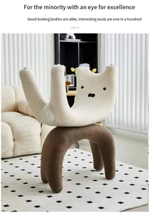 Tabouret à chaussures confortable en forme de chat avec revêtement en polaire doux - Parfait pour les enfants et la décoration intérieure moderne - Product Image 5