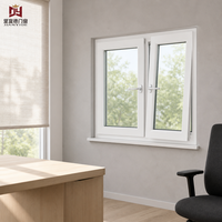 Ventana Abatible de PVC, Tamaño Personalizado, Ahorro de Energía, Resistente al Viento e Impermeable, para Proyectos Residenciales