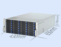 Boîtier de serveur 4U 24 baies ATX EATX populaire avec ventilateurs, ports USB, châssis en acier, conception rackable, haute performance, installation facile, en stock